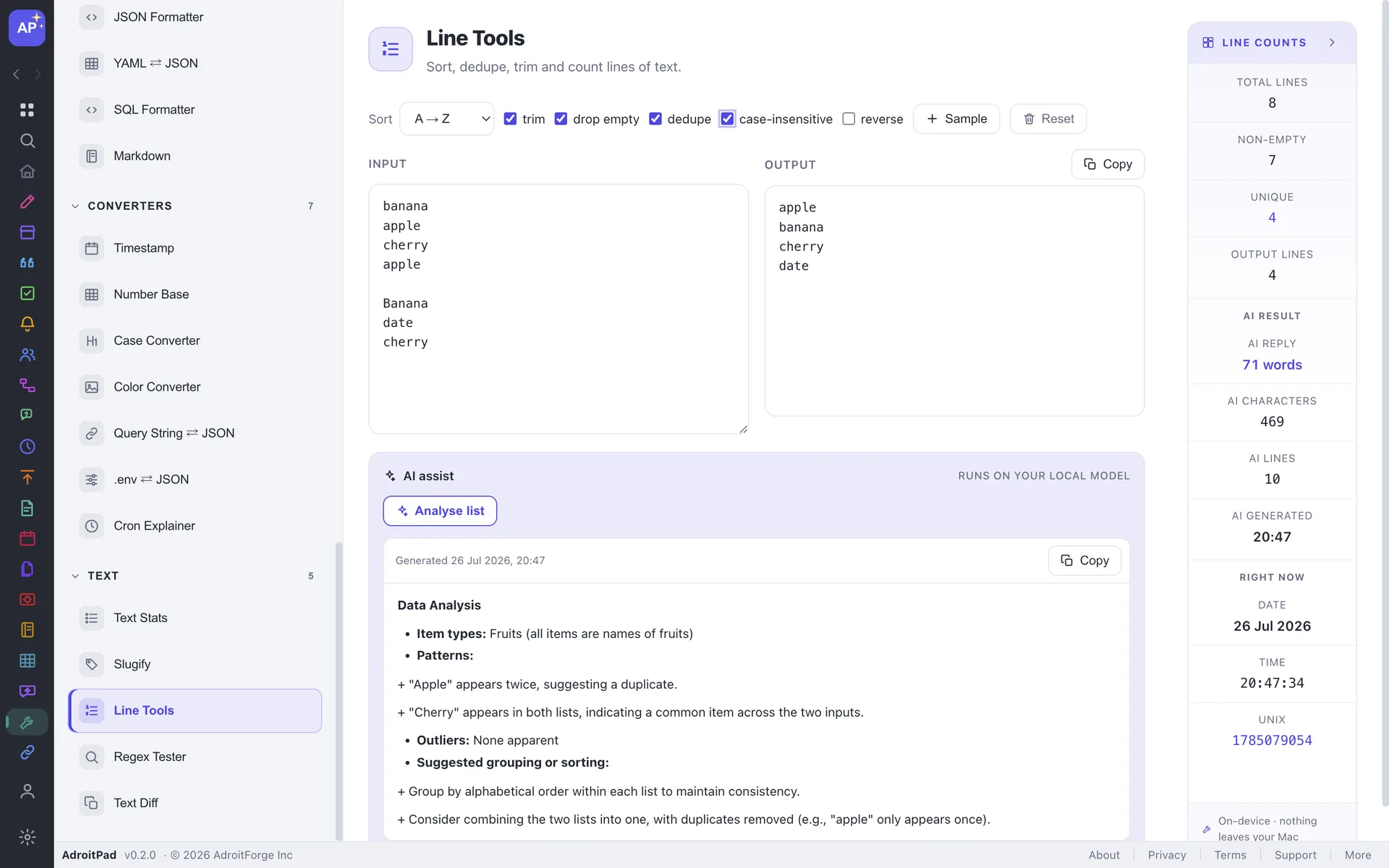 Line Tools in AdroitPad